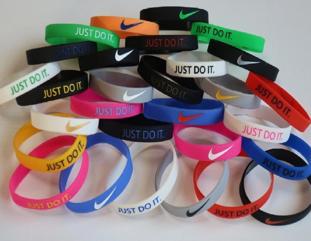 Nike JUST DO IT Sports 3D Silicone Wristband Baller Bands Bracelets Swoosh  Logo