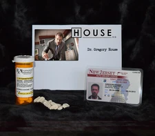 TV Show House MD Replica Prop "Gregory House" Vicodin Bottle And Drivers License