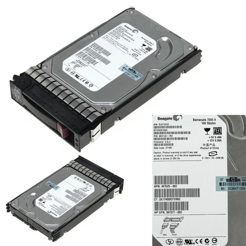 399968-001 440300-002 459317-001 HP Hard Drive 160Gb 3.5" SATA II - Image 3 of 4