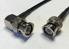 BNC Male Angle to BNC Male RG223 Low Loss Coax Cable Pick Length Lot USA