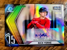 2022 Bowman Chrome Bowman Scouts Top 100 Auto 08/50 Nick Yorke #BTP-15 Auto