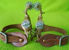NORTH & JUDD Antique Vintage Horsehead Hercules Bronze SPURS & TexTan STRAPS