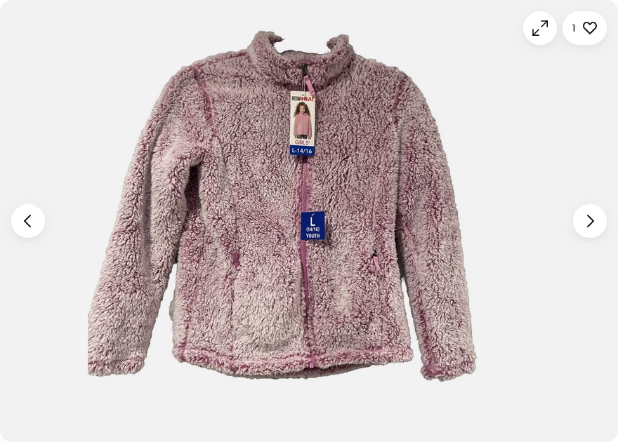 32 Degrees HEAT Girl's Fleece Jacket YOUTH(Pink,SIZE LRG 14/16 ) NWT - Image 3 of 3