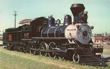 Postcard Steamer Locomotive Burlington 637 Qunicy Ten Wheeler Airora IL 1960