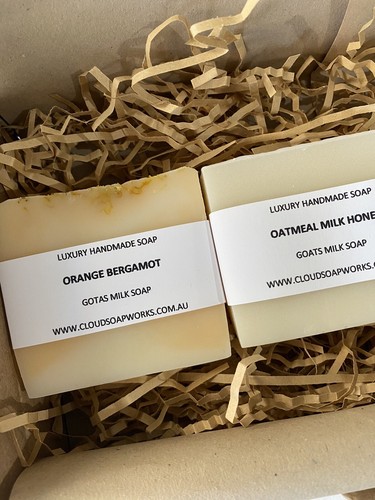 Soap Gift Set Box Handmade Goats Milk Lime Coconut Orange Oatmeal Natural - Picture 3 of 4