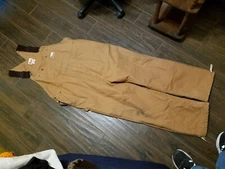 Rare Woodsman Quilt Lined Double Knee Bib Overalls Brown Sz 2X - R 52x32