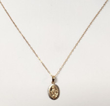 14K 2Tone Gold Children's Miraculous Medal Pendant with 15" Gold Filled Chain