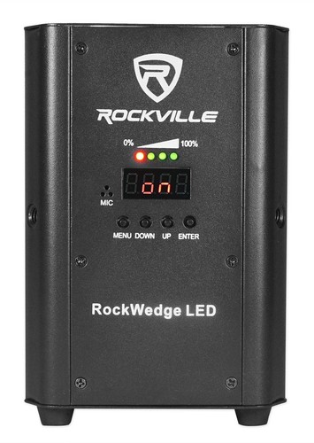 5) Rockville RockWedge LED RGBWA+UV Rechargeable Battery Wireless DMX Lights+Bag - Picture 3 of 11