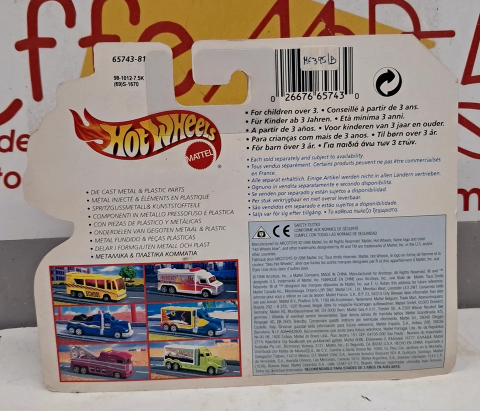 HOTWHEELS 1/64 CAMION A RIMORCHIO MATTEL 1998 ITEM 65743 - Immagine 2 di 2