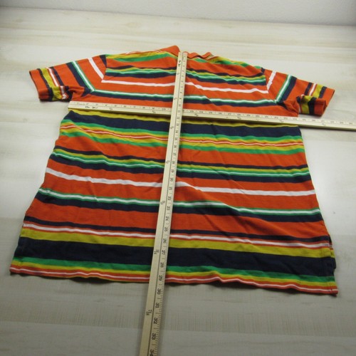 Vintage Ralph Lauren Polo Shirt Mens 2XL XXL Orange Green Stiped Pique Cotton - 第 11/14 張圖片