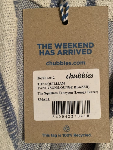 Chubbies Blazer Mens SMALL Chubbies Jacket Lounge Blazer NWT The Squilliam image 7