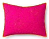 Xhilaration Disco Medallion Pink Fuschia Orange Trim Standard Pillow Sham Xhilaration Disco Medallion Pink Fuschia Orange Trim Standard Pillow Sham