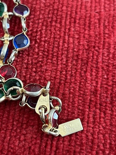 Collana Due Sorelle Catena in Vetro Multicolore Leggera - Foto 4 di 4
