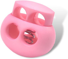 Longslong 12Pack Babypink Plastic Spring Cord Lock for Shoelace, Drawstring Clip