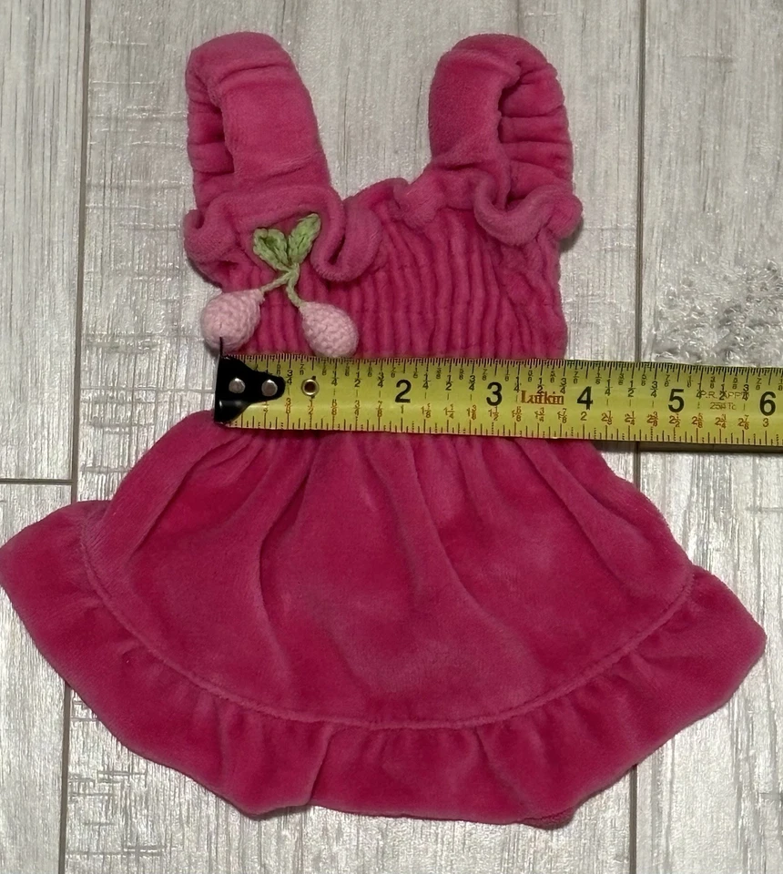 Boots & Barkley маленький питомец розовый бархат вечеринки солнце платье с вишни размер XSmall - Изображение 4 из 4