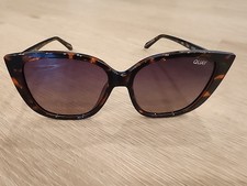 Quay Ever After Polarized Tortoise Oversized Cat Eye Sunglasses Women