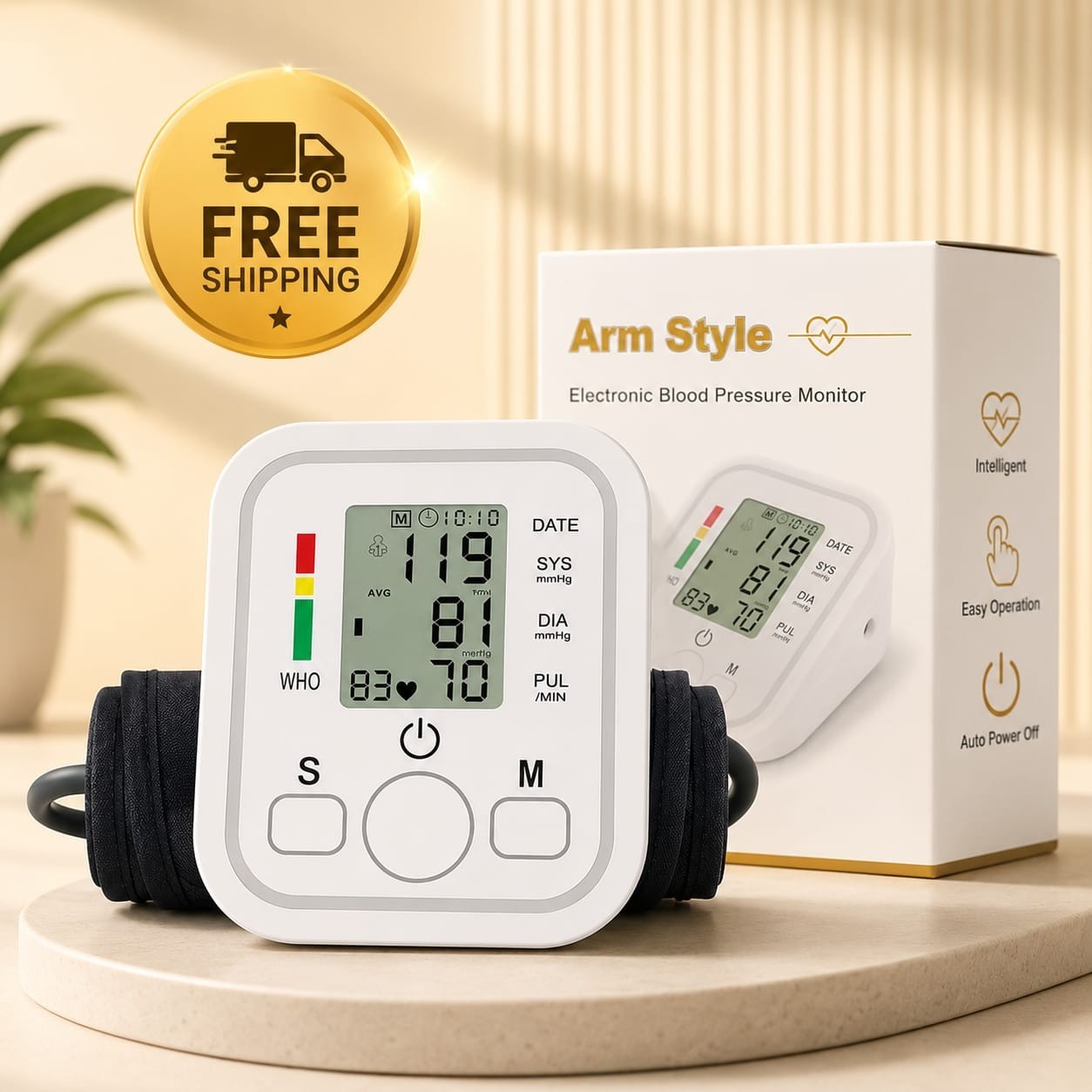 Automatic Digital Blood Pressure Monitor Upper Arm LCD BP Machine Heart Rate uk