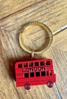 Vintage Keychain London Double Decker metal bus Famous Places Harrods