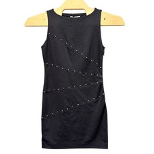 NWT Michael Kors Black Studded Sleeveless Sheath Mini Dress QS68E533TW Size M