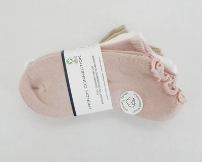 FRENCH CONNECTION Woman Socks Full Cushion Low Cut 5 Pairs Organic COTTON - New