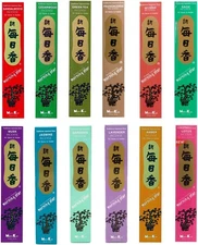 Set of 12 Boxes Nippon Kodo Morning Star Incense Fragrance Assortment 600 sticks
