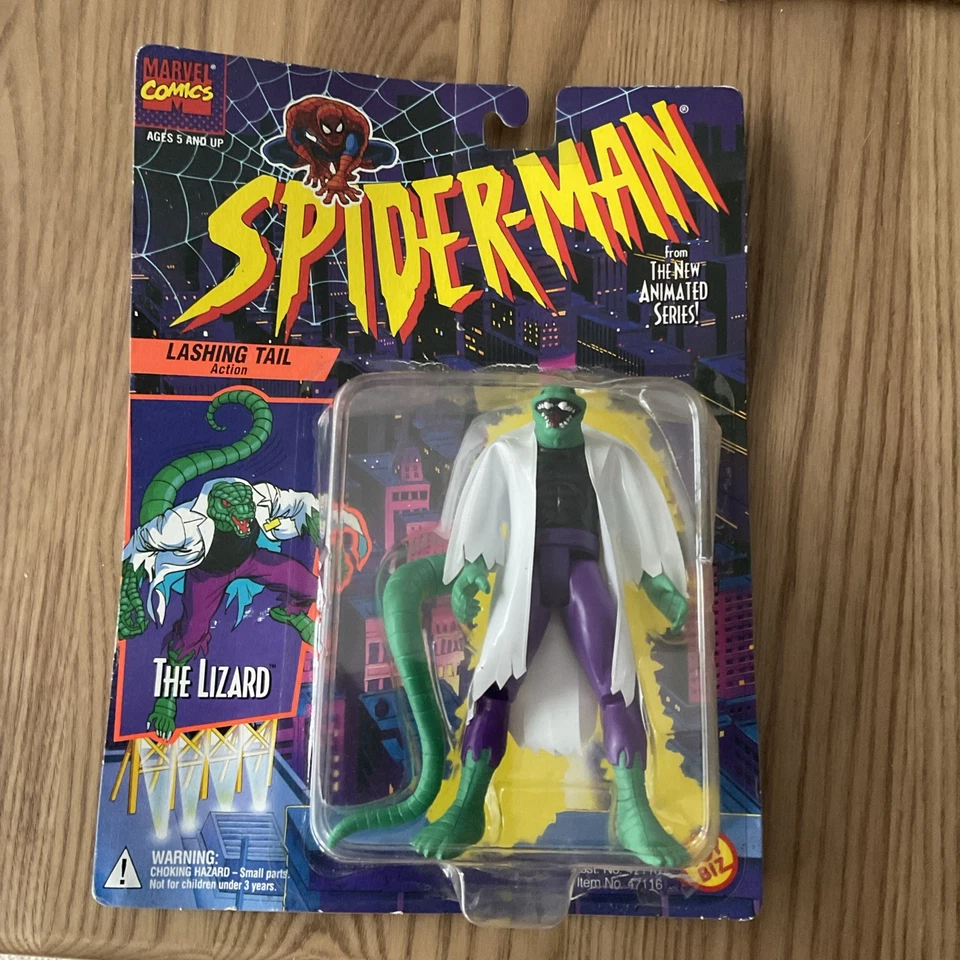 1994 年漫威蜘蛛侠动画系列蜥蜴动作人物玩具 BIZ 密封  — 第 2/4 张图片