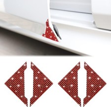 Car Door Corner Edge Guards 4pcs Bling Rhinestone Anti-Scratch Car Door Edge Red