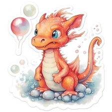 Cute Baby Dragon - Vinyl Decal Sticker - Car Window Laptop - ebn11115