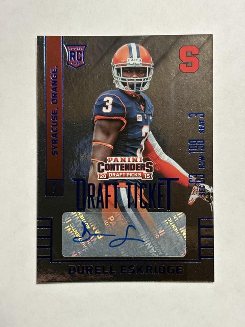 2015 Panini Contenders Draft Picks Durell Eskridge #260 Blue Foil Syracuse