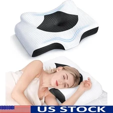 Ergonomic Adjustable Memory Foam Pillow Neck Pain Relief Sleep Support New