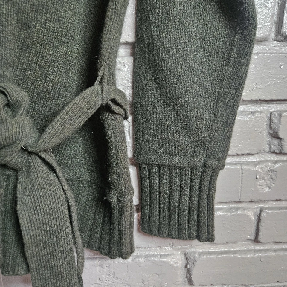 Tweeds Women's Wool Angora Sweater Cardigan L Green Belt Wrap - Image 4 of 4