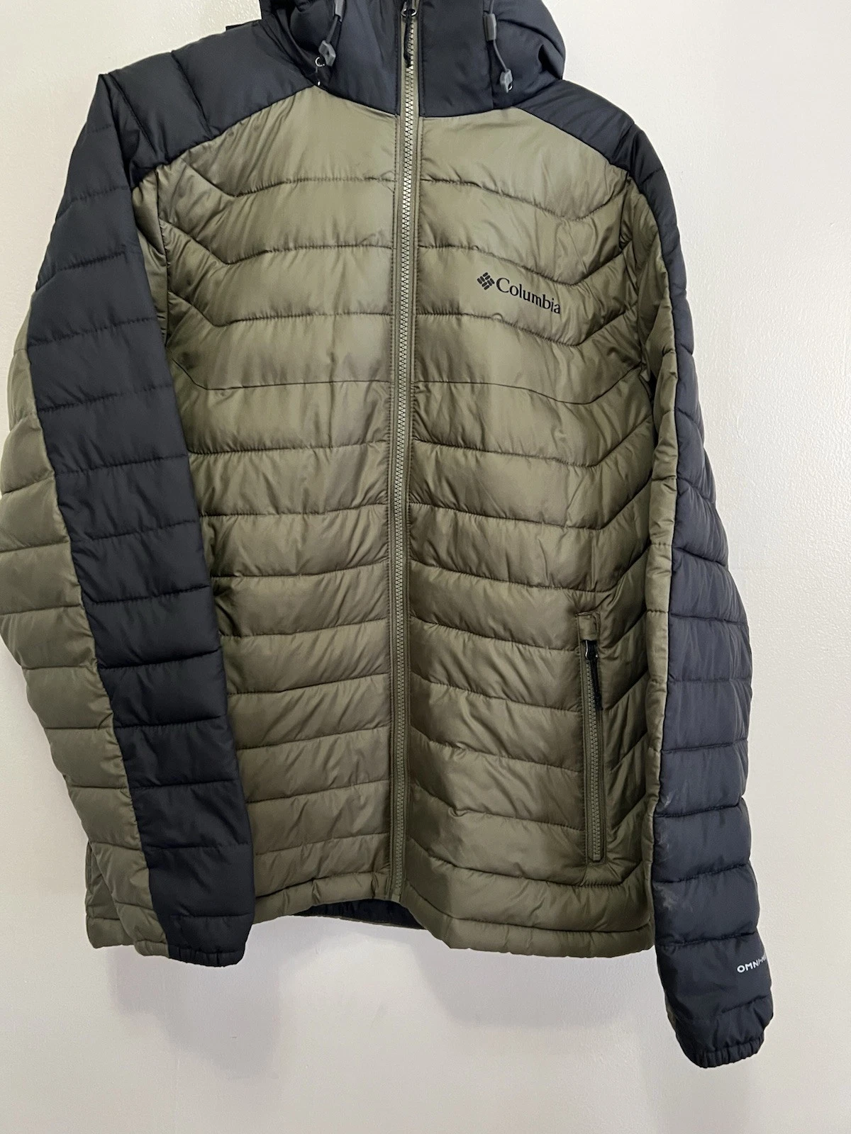 Columbia White Out Jacket Men's Size S Olive Green/black Omni Heat Winter Coat