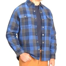 Duluth Trading Company Men's Blue Plaid Flapjack Flannel Shirt Jac Jacket XL