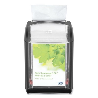 Tork Xpressnap Fit Napkin Dispenser, Tabletop, 4.4 x 5.6 x 6.7, Black, 2/Pack