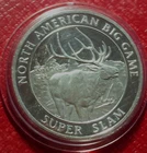 American Elk Art Round-North American Big Game  1 Troy oz. 999 Silver