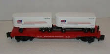 AMERICAN FLYER 48491 TCA 1995 Burlington Northern BN Flat Car PIGGYBACK Load C-9