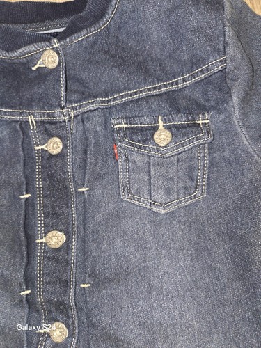 Levis Denim Jacket Girls Size XL Blue Bomber Style Button Closure With Pockets - Picture 2 of 10