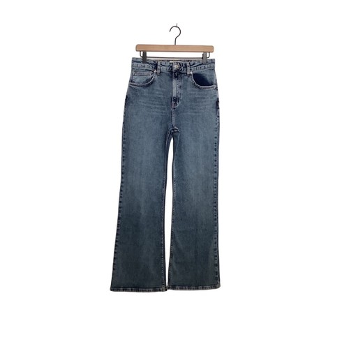 Free People Thunderbird Flare Jeans Blue Lighting Bolt Flare Jeans Size 32 70s - Picture 6 of 6