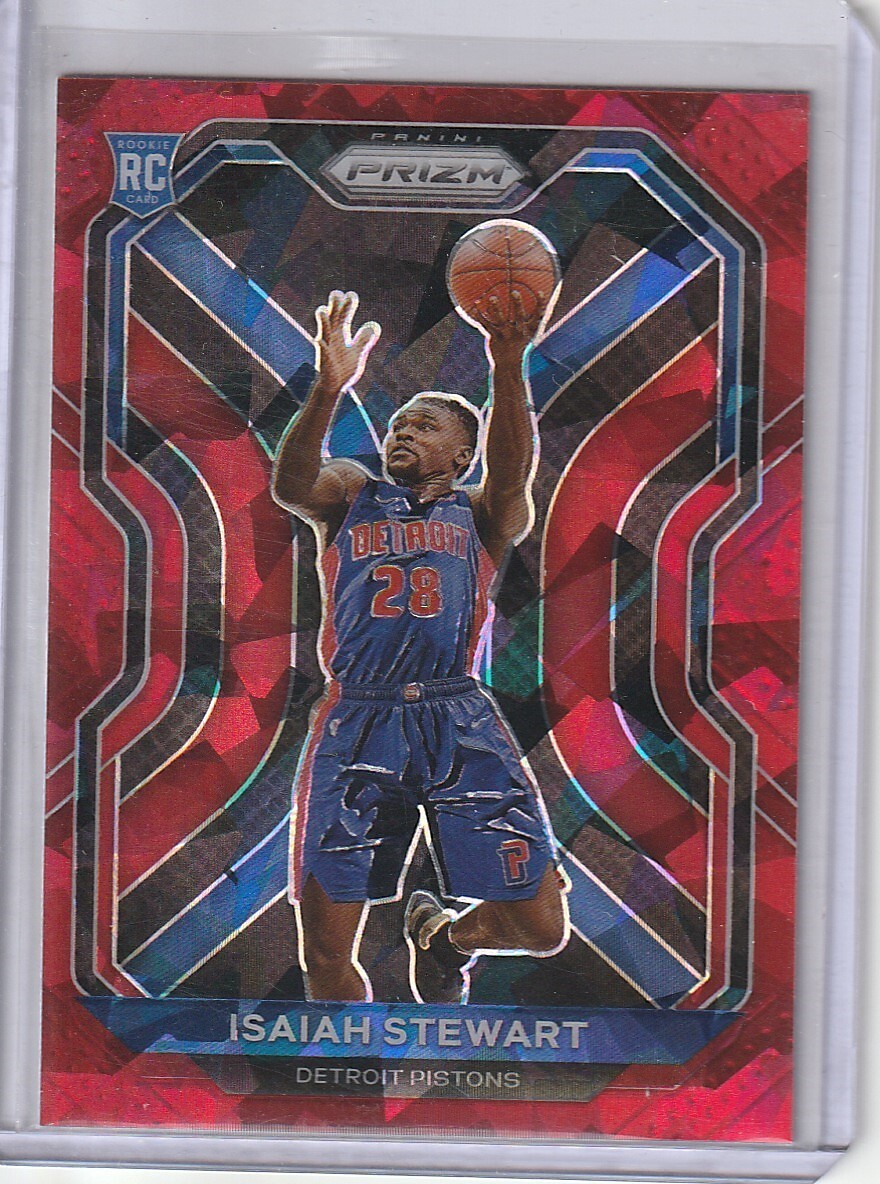 2020-21 Panini Prizm Red Cracked Ice Prizm #254 Isaiah Stewart Rookie RC