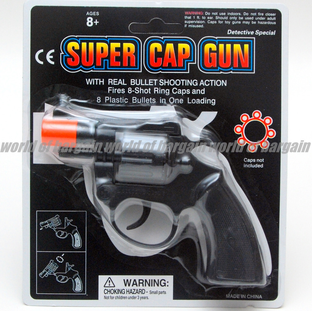 Super Cap Toy Gun DETECTIVE SPECIAL Revolver 8 Shot Ring Caps Pistol Handgun