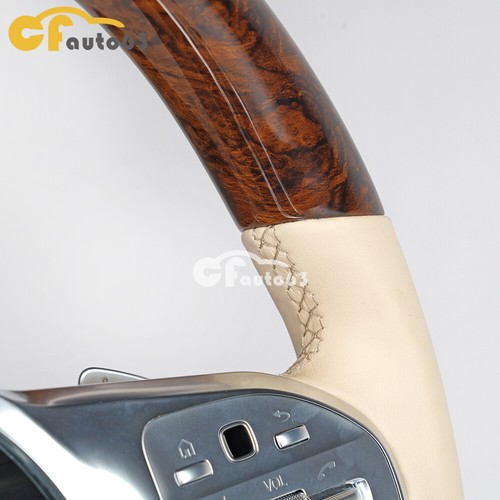 Hydro Dip Carbon Fiber Round Steering Wheel For Mercedes-Benz Maybach S350 18-20 - Picture 10 of 13