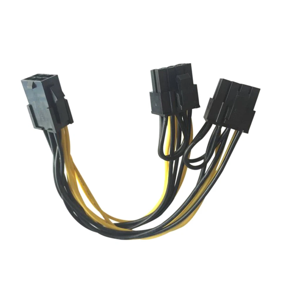 R01 6 pin PCIe auf 2x 8pin (6+2) Grafikkarte Stromkabel PCI-Express Adapter 18cm - Bild 4 von 4