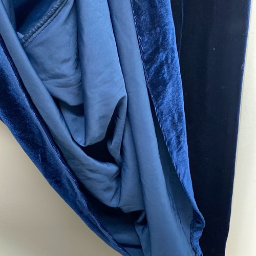 Together Velvet Dress Womens Small Dark Blue Maxi Sleeveless Deep Vneck Y2K - Picture 11 of 14