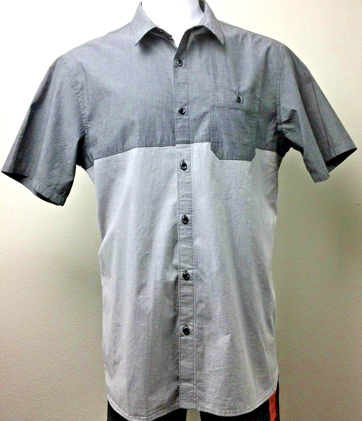 Мужская рубашка из эластичной ткани с цветными блоками на пуговицах Voyager, серая, L