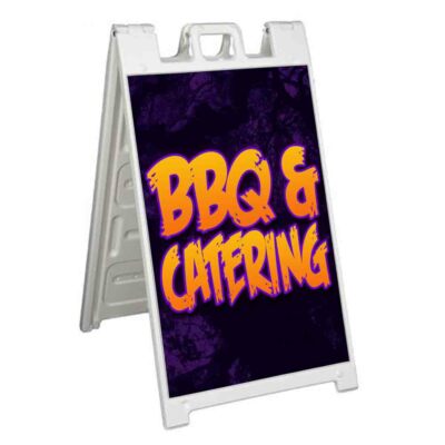 BBQ & CATERING Signicade 24x36 Aframe Sidewalk Sign Banner Decal BARBEQUE FOOD