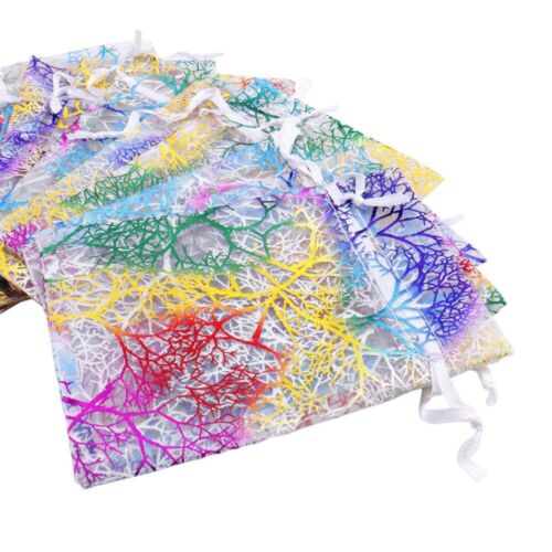 50/100/200 Sheer Coralline Organza Favor Gift Bags Jewelry Pouches Wedding Party - Picture 8 of 13