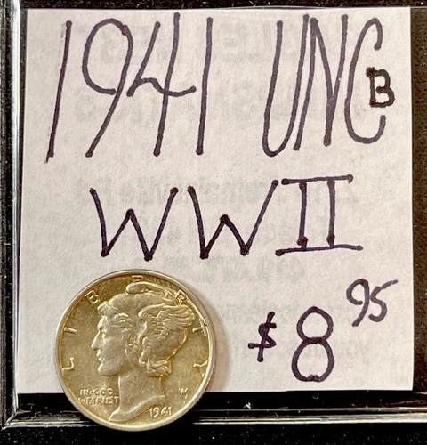 1941 P Mercury Silver Dime (UNC) Uncirculated Condition. WWII Era. ENN Coins