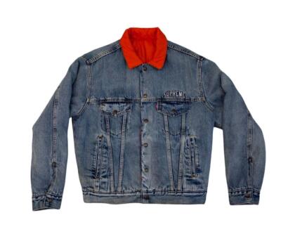 SUPREME LEVIS WATTIERTE WENDE DENIM TRUCKER JACKE GR M