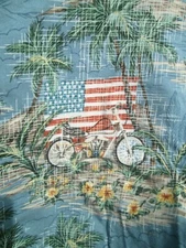 Hawaiian Tropical Aloha Camp Shirt Beach Pin Ups Flag Motorcycle Batik Bay 2XL