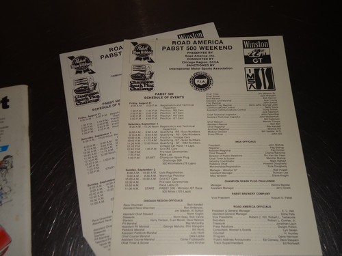 Road America Elkhart Lake Racing Program 1979 aniversario de plata Pabst 500 IMSA - Imagen 6 de 7